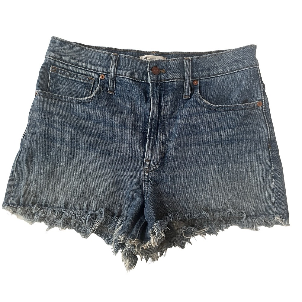 Madewell Women's Size‎ 30 The Perfect Jean Shorts Rough Hem Medium Wash Denim
